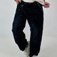 Ballon Jeans mit asymmetrischem Bund - denim