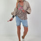 Sommer Crop-Jacke mit halben Arm - beige