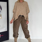 Zachte slipover met opgestikte zak - beige