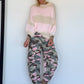 Cozy striped sweater - beige-rose