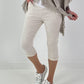 Capri Hose mit Bindeband - beige