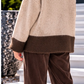 Pullover mit Kontrastsaum - camel-mokka