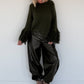 Kuschliger Pullover mit Fransen-Details - oliv