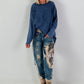 Oversized Shirt stone washed - blau