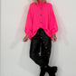 Oversized Strickjacke - neonpink