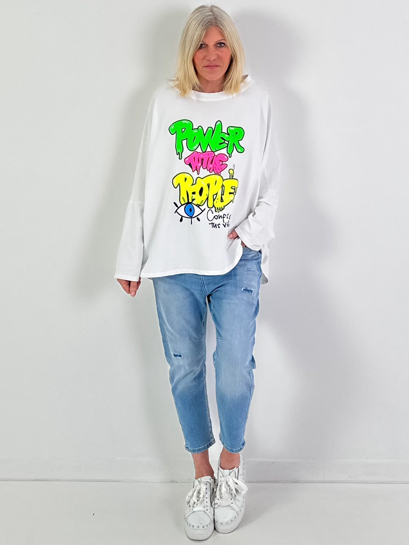 Sweatshirt model "Power" - white