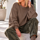 Balloon sweater with ruched sleeves - taupe