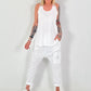 Baggy broek met statement-patch - wit
