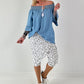 Leichte Jeans Carmen Tunika - denim hellblau