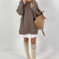 Long sweater model "Rib Relaxe" - taupe