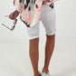 Korte broek met elastische tailleband - wit