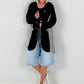 Oversized Linen Military Blazer - Black