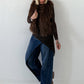 Stylische fake Fell Weste - mokka