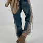 Jogg-Jeans im used Look Woman`s Face - denim