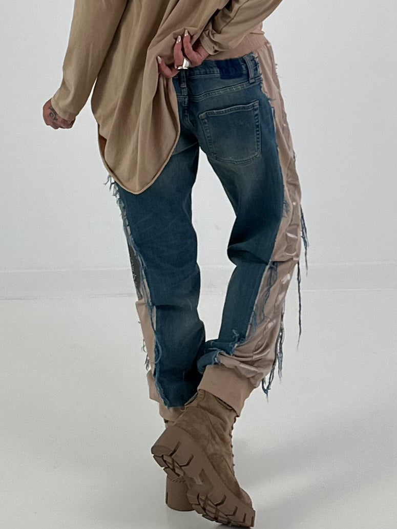 Jogg-Jeans im used Look Woman`s Face - denim