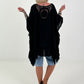 Tunic/dress with crocheted back - black