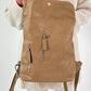 Leather-look backpack, model "City Fold" - taupe