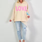 Oversized hoodie Love - beige