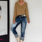 Basic Shirt mit V-Ausschnitt - camel