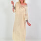 Ibiza Kleid mit Häkeleinsätzen - beige