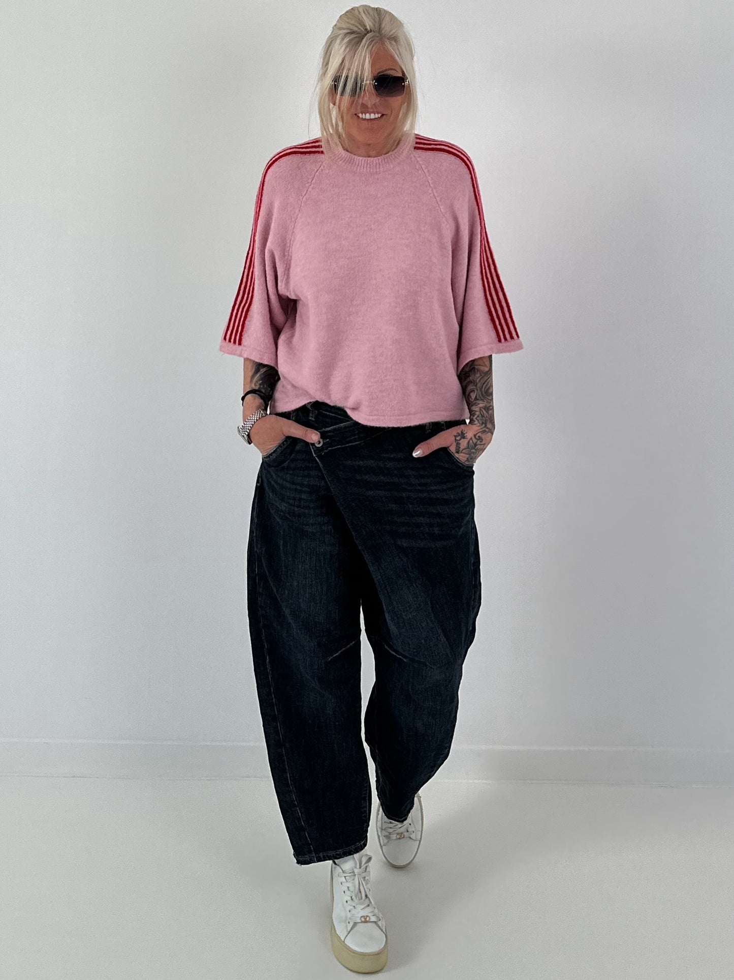 Pullover mit halbem Arm - rosa