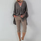 Leinen Poncho Jacke - taupe