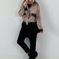 Vintage leather-look blouson jacket - taupe