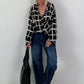 Lightweight blouse with graphic pattern - black - beige
