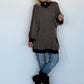 Oversized Long-Strickjacke mit Streifen - dark-chocolate-mokka