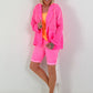 Light Linen Blazer - neon pink