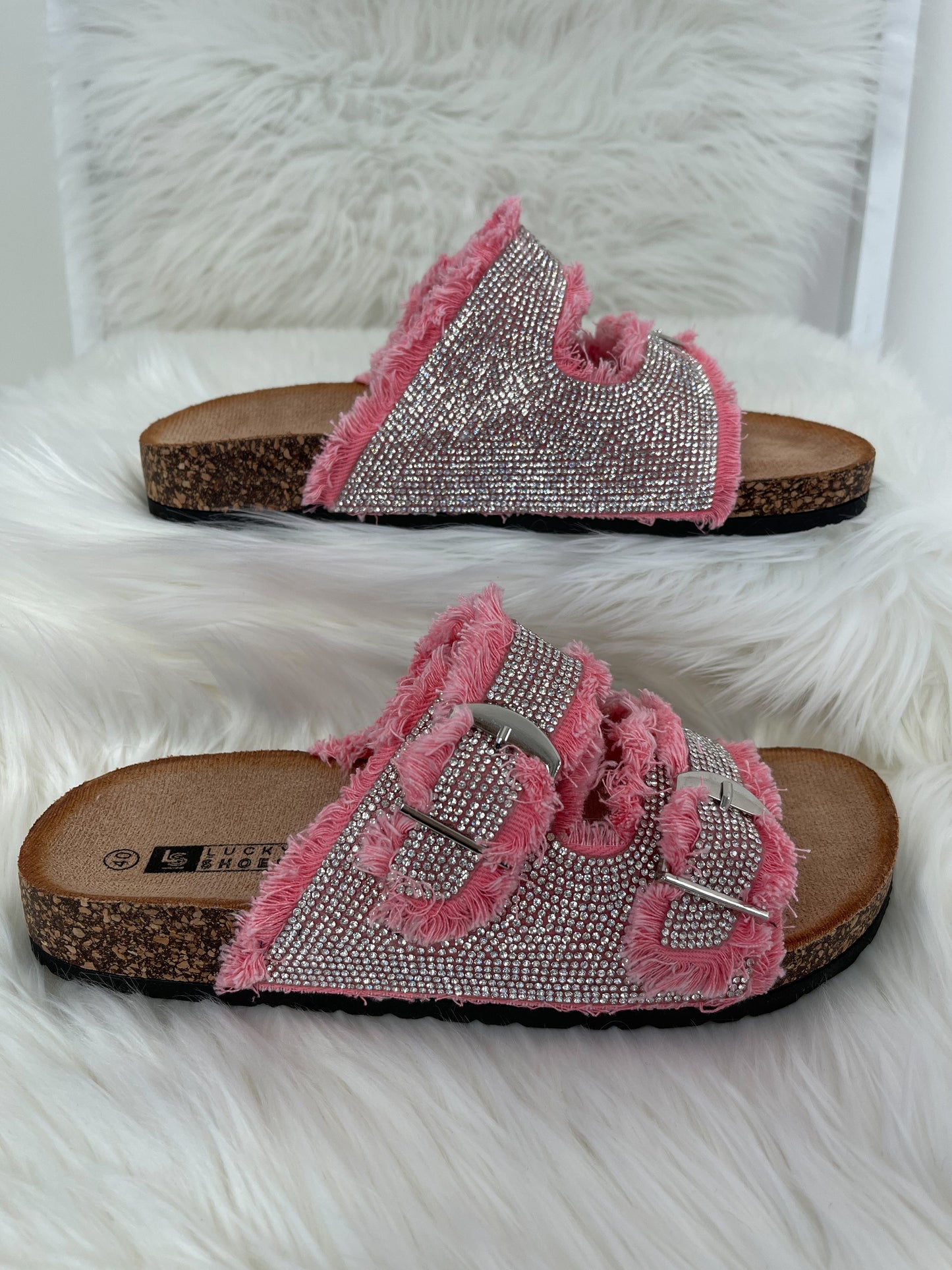 Muiltjes met strasssteentjes - roze