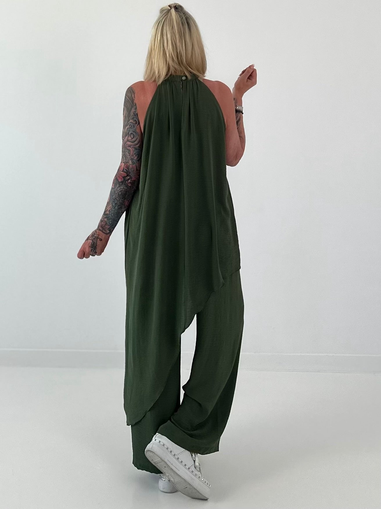 Leichter Zweiteiler asymmetrisch - khaki