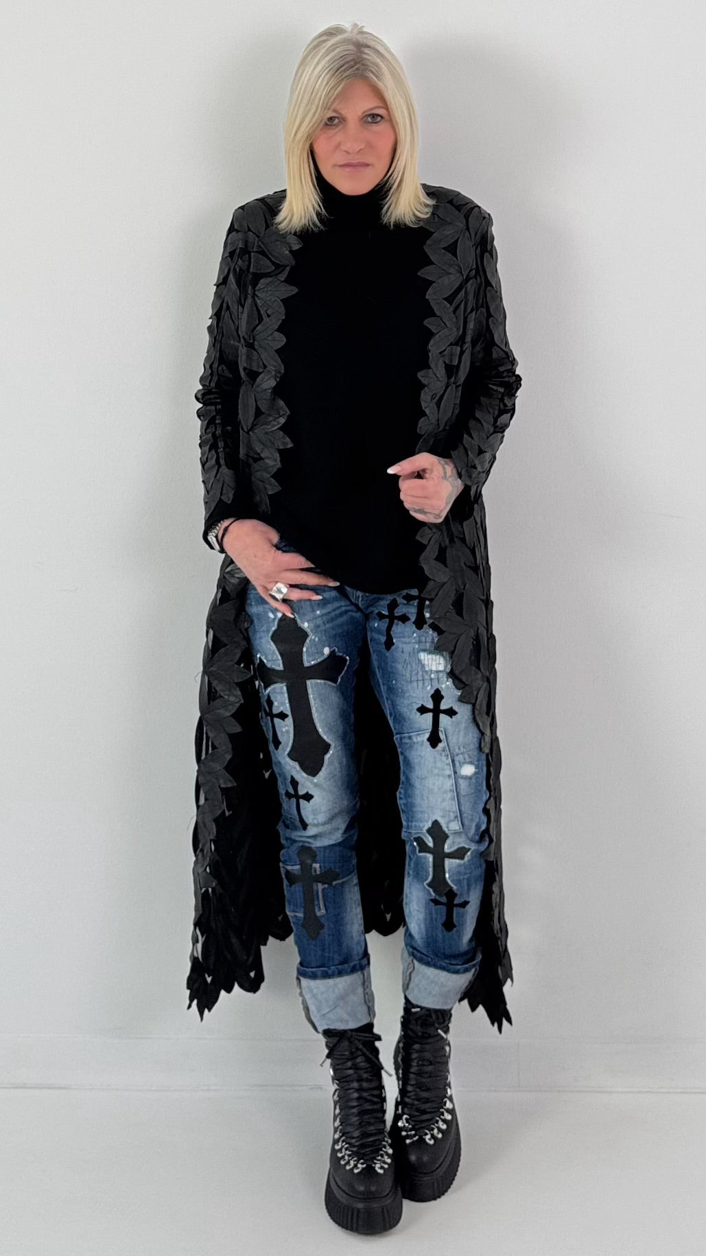 Leren jas model "Stil-Authentic" - zwart