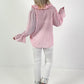 Oversized Tunika mit Vichy Muster - rosa-weiss
