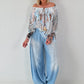 Tunika mit Print - hellblau - mehrfarbig