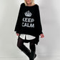 Oversized shirt model "KEEP CALM" - black