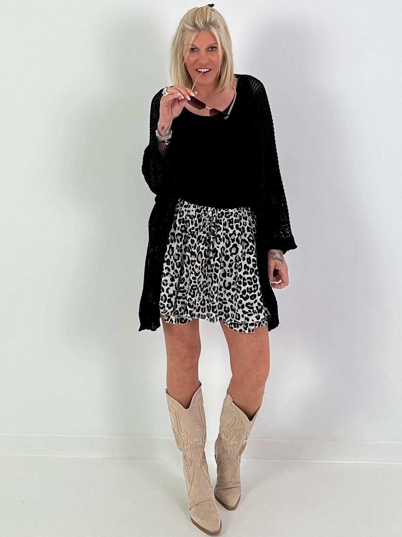 Crochet Jacket with Lurex - Black