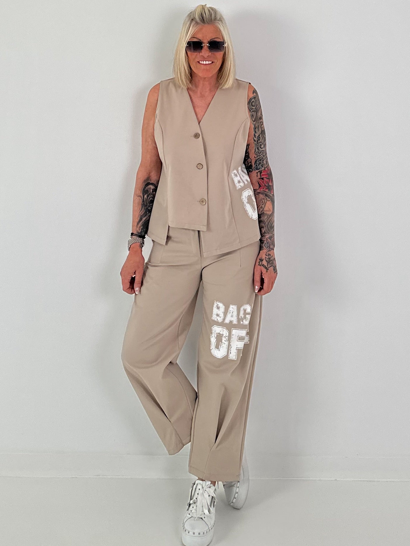 Weste BACK OFF - beige