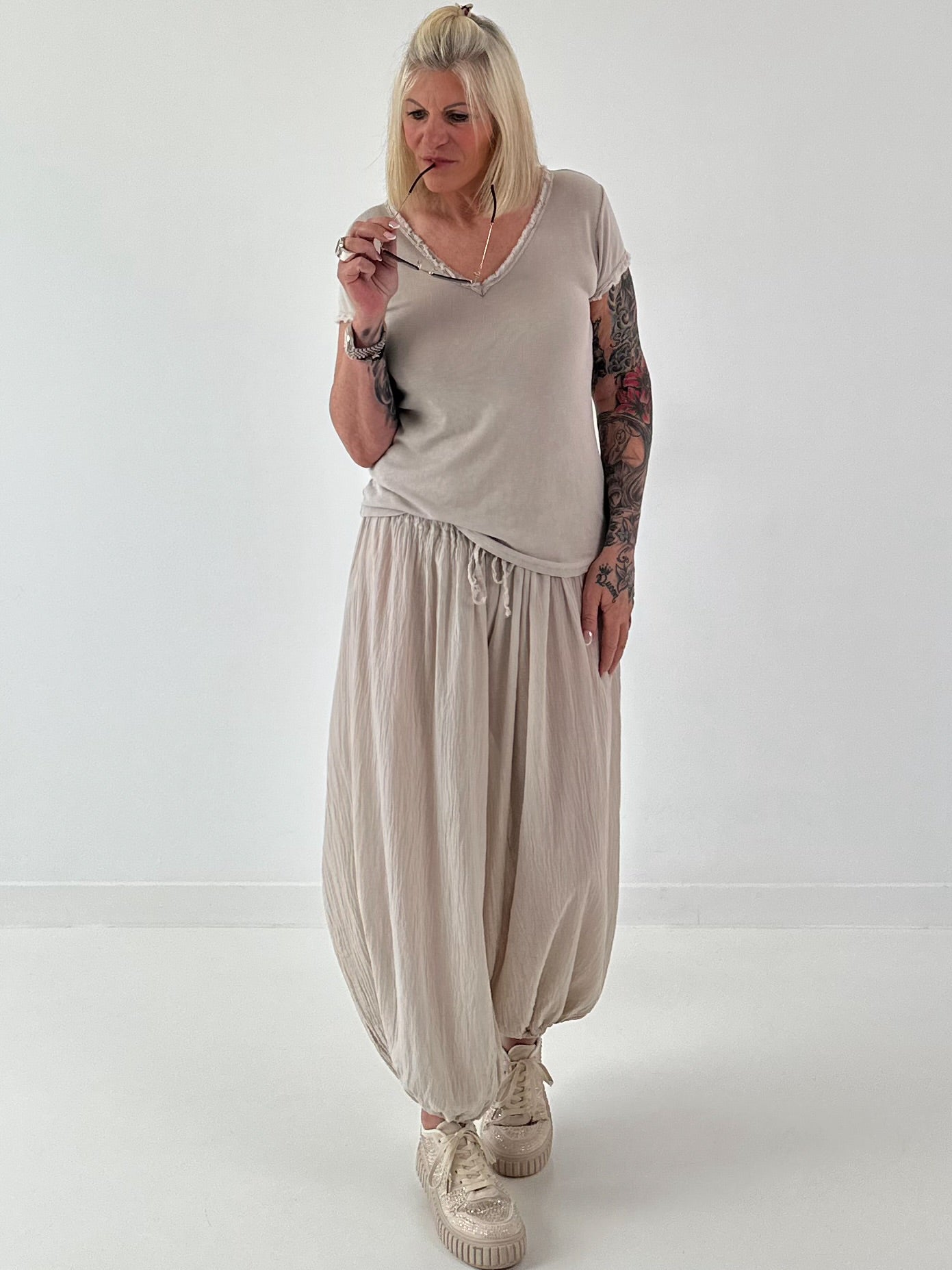 Lichte harembroek - beige