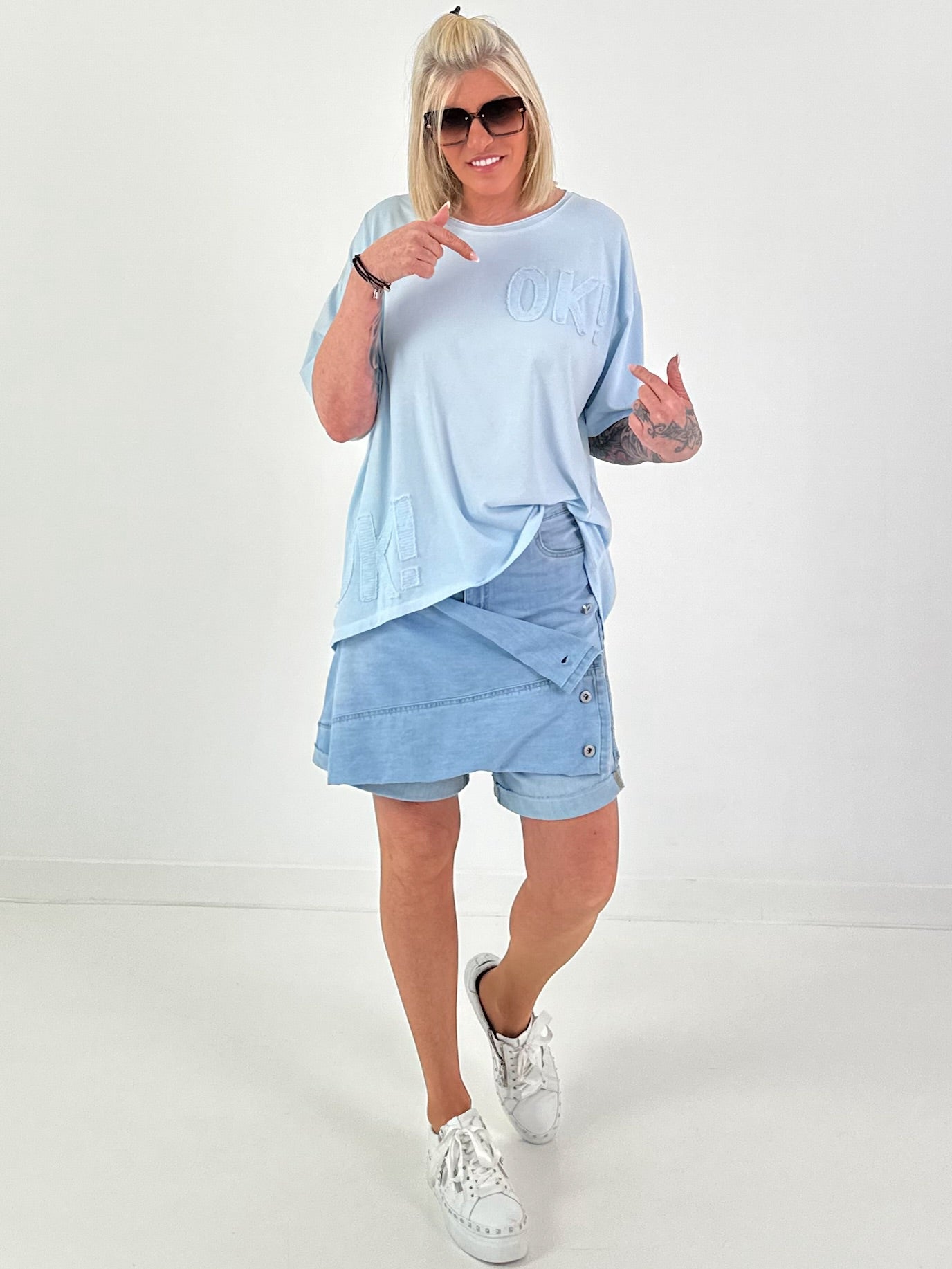 T-Shirt OK! - hellblau