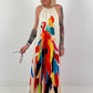 Printed ombré dress - beige multi-colored