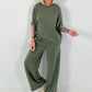 Two-piece set with asymmetrical shirt - khaki