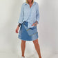Strukturierte Bluse - hellblau