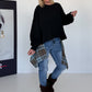 Boxy sweater Smile - black
