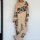 Zweiteiler mit Camouflage-Muster- beige-mehrfarbig