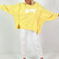 Oversized Sweatshirt Modell "Wassup" - gelb