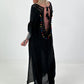 Ibiza Kleid mit Häkeleinsätzen - schwarz