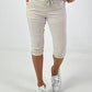 Capri Hose mit Bindeband - beige
