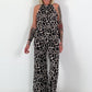 Two-piece set with animal print - brown-beige