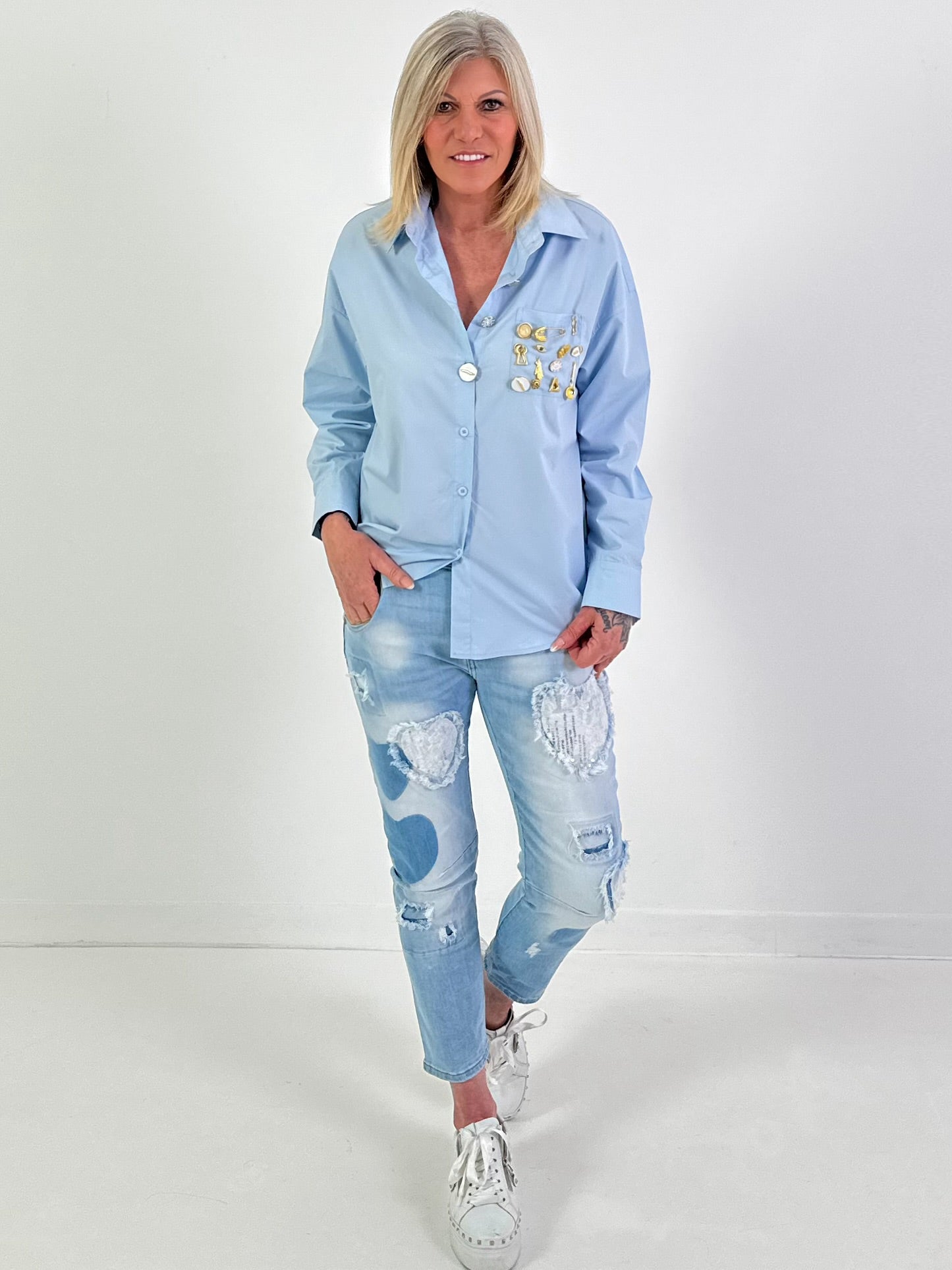 Blouse model "Signature Charm" - light blue